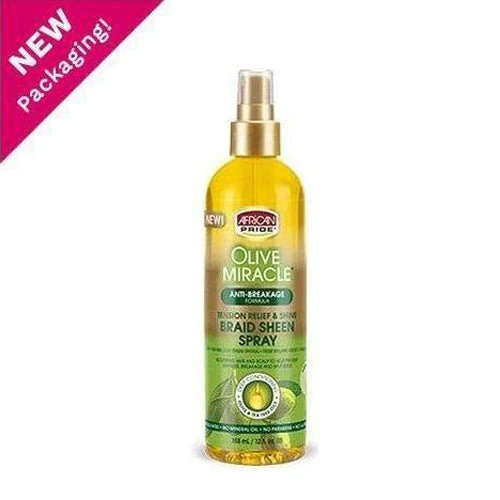 African Pride Olive Miracle Anti-Breakage Braid Sheen Spray 355ml
