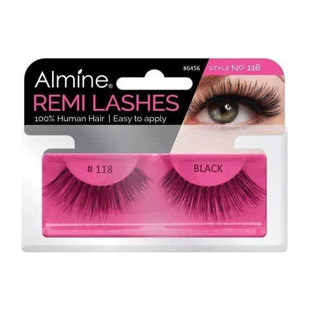 Almine Eyelashes Black 100% Remi Human hair - Image 25