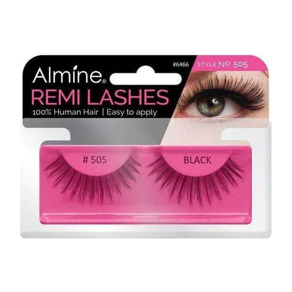 Almine Eyelashes Black 100% Remi Human hair - Image 59