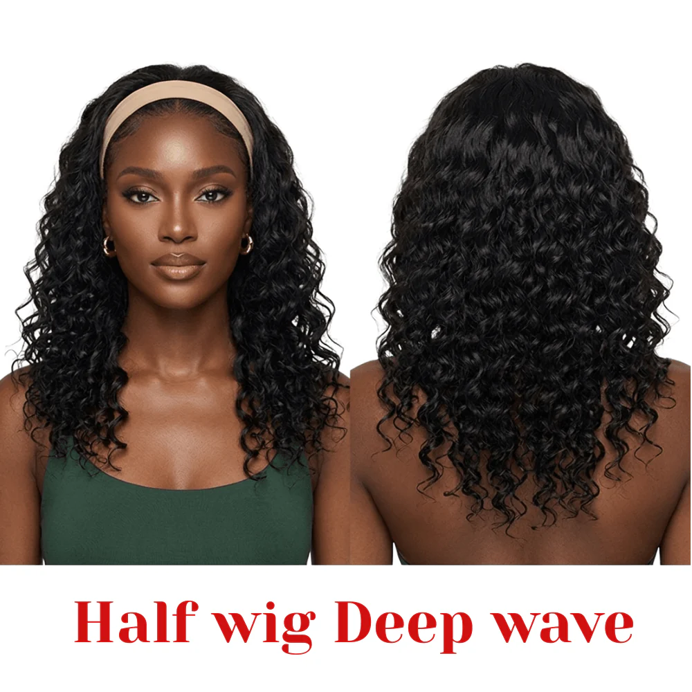 Dream Hair Half Wig Deep Wave Natural color 16"/20"