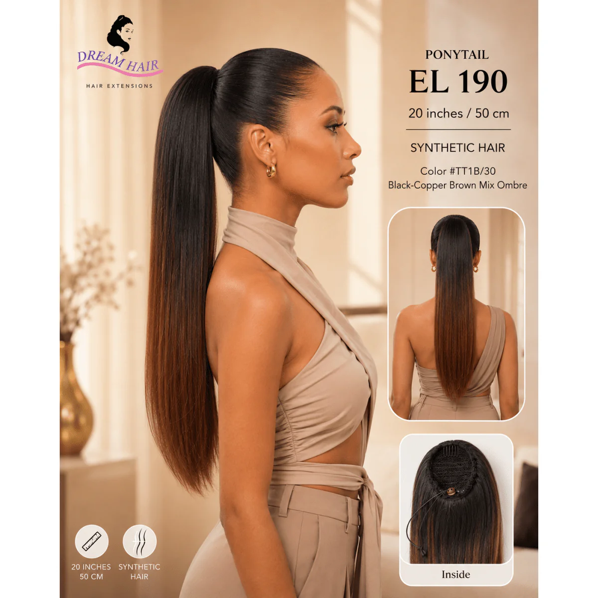 Dream Hair ponytail EL 190 20"/50cm Synthetic Hair - Image 11