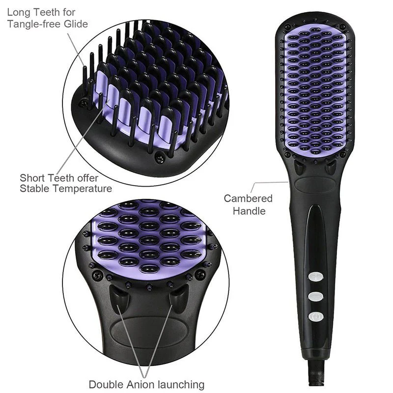 Dreamfix Adjustable Heated Straightening Ceramic Brush (Black) - Image 2
