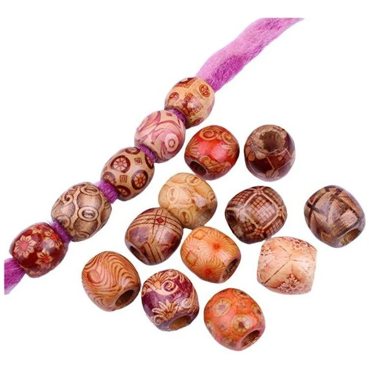 Dreamfix Big Hole 5mm Dreadlock Wooden Hair Beads 24pcs