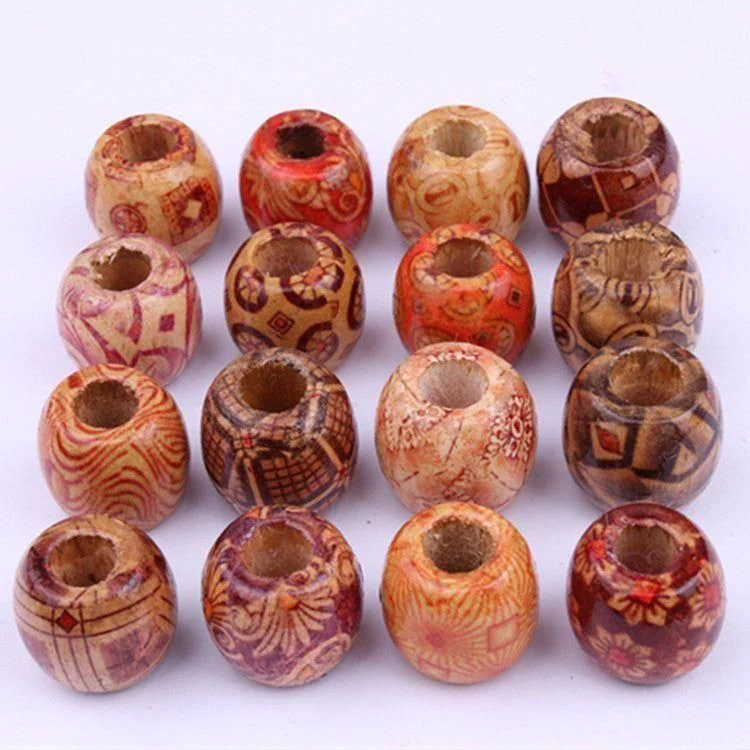 Dreamfix Big Hole 5mm Dreadlock Wooden Hair Beads 24pcs - Image 2