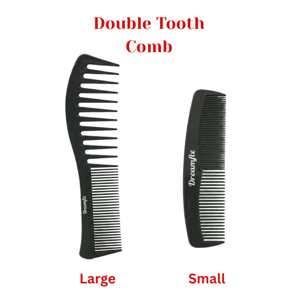 Dreamfix Double tooth Comb Black (Small & Large)