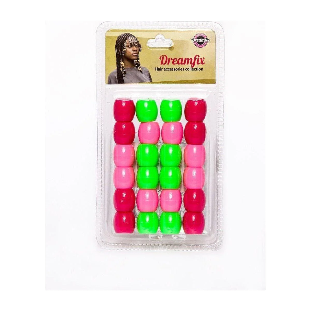 Dreamfix Large Hole Plastic Hair Beads Kids 24pcs - Image 12