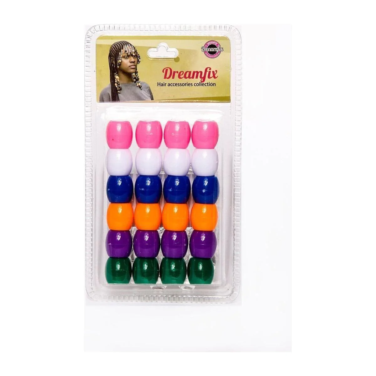 Dreamfix Large Hole Plastic Hair Beads Kids 24pcs - Image 17