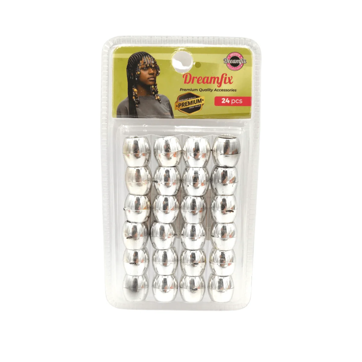 Dreamfix Large Hole Plastic Hair Beads Kids 24pcs - Image 18