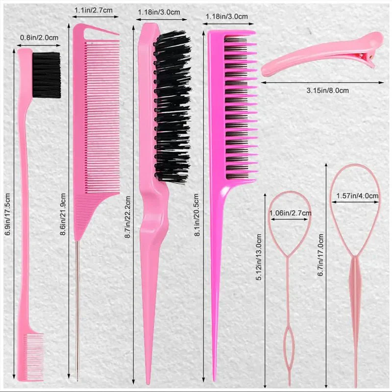 Dreamfix Hair Comb Set Pink (10 pcs) - Image 3