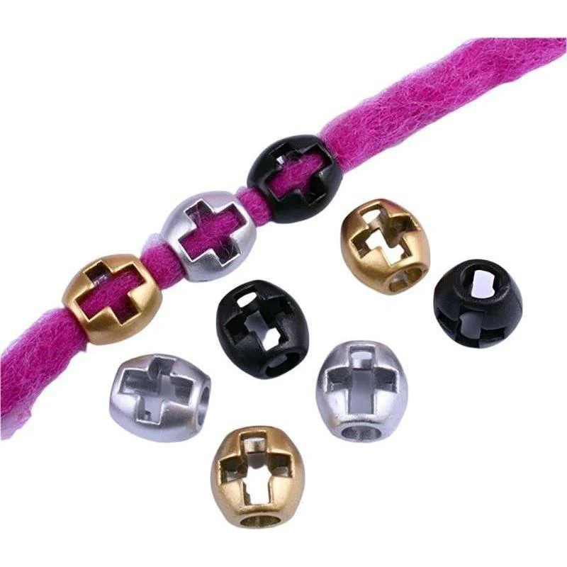 Dreamfix Wholesale 7mm Hole Plastic Dread Beads 24pcs