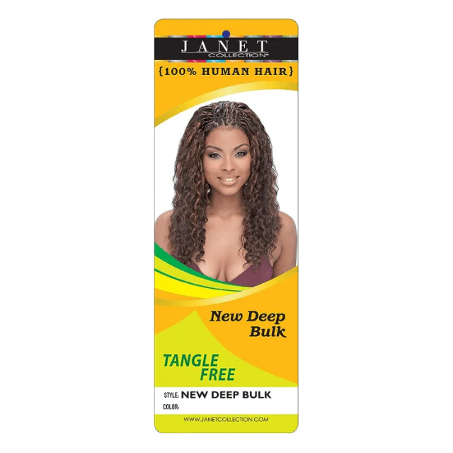 Janet Collection Human Hair Crochet Braiding Hair New Deep Bulk 18" - Image 2