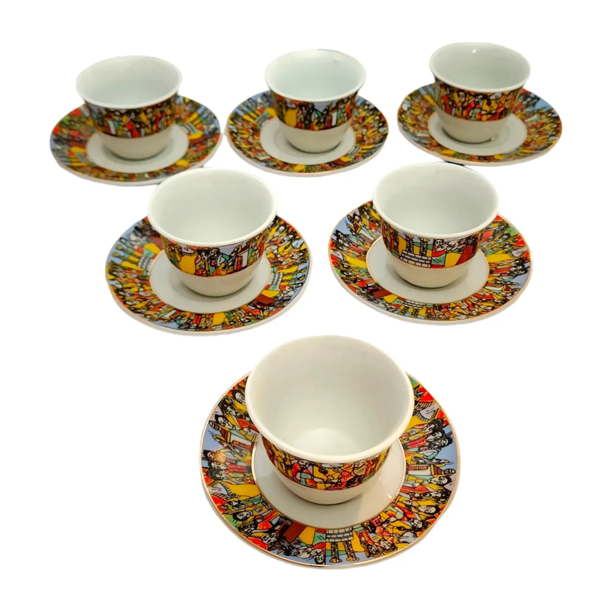 Shewhat Coffee cups and coasters set of 6+6 - Image 3