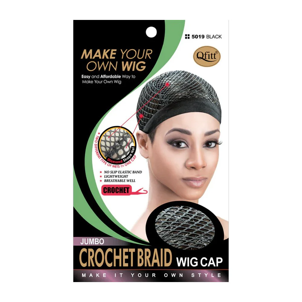 Qfitt Crochet Wig Cap Jumbo Black(5029)
