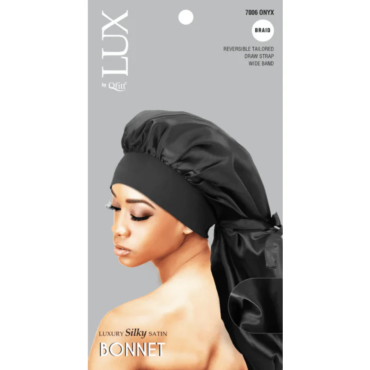 Qfitt Silky Satin Long Bonnet -Onyx (7006)