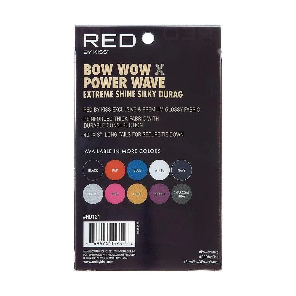 Red By Kiss Bow Wow X Power Wave Extreme Shine Silky Durag -  Black - Image 2