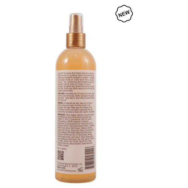 Salon Pro Braid Sheen Spray Brazilian Keratin 12 Oz - Image 2